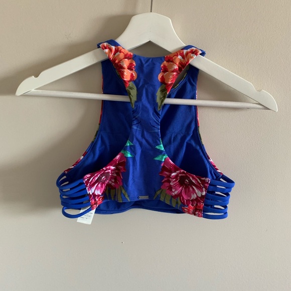 Hollister Floral High Neck Bathing Suit Top - Picture 3 of 5